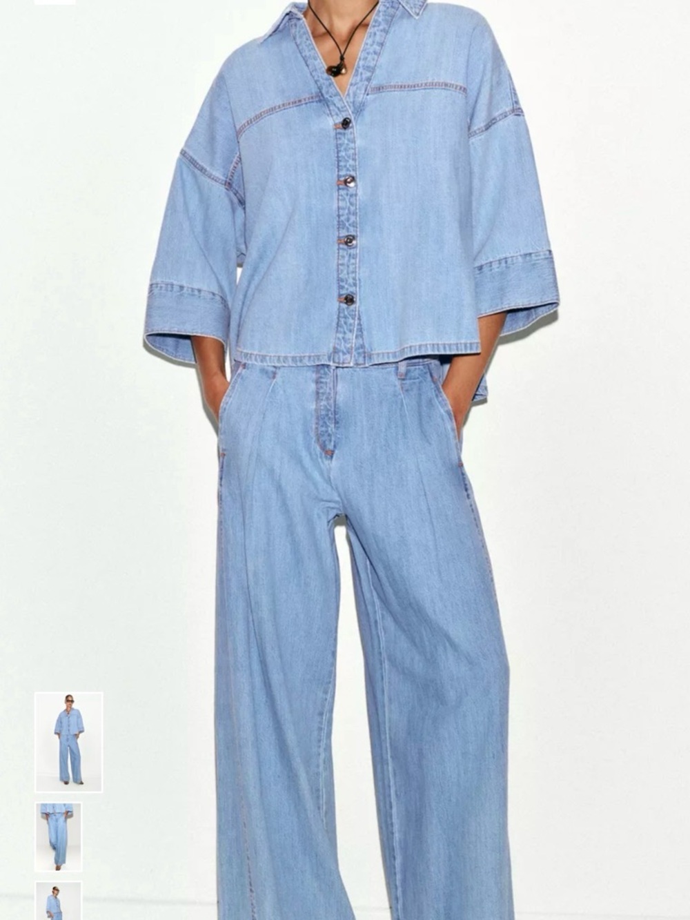 NWT size 8 Zara Light Blue Wide Leg Jeans
